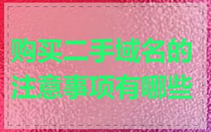 购买二手域名的注意事项有哪些