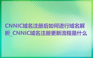 CNNIC域名注册后如何进行域名解析_CNNIC域名注册更新流程是什么