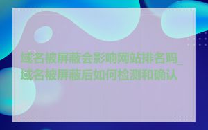 域名被屏蔽会影响网站排名吗_域名被屏蔽后如何检测和确认