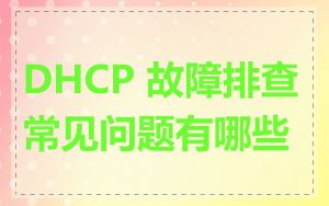 DHCP 故障排查常见问题有哪些