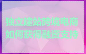 独立建站跨境电商如何获得融资支持