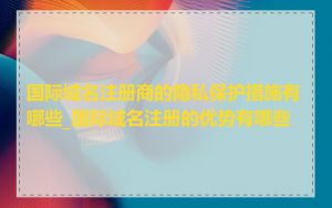 国际域名注册商的隐私保护措施有哪些_国际域名注册的优势有哪些