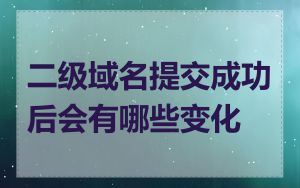 二级域名提交成功后会有哪些变化