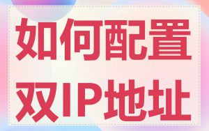 如何配置双IP地址