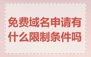 免费域名申请有什么限制条件吗