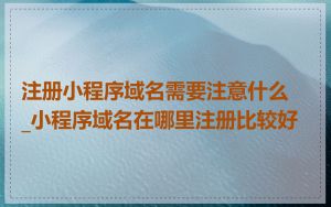 注册小程序域名需要注意什么_小程序域名在哪里注册比较好