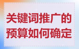 关键词推广的预算如何确定