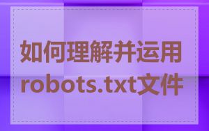 如何理解并运用robots.txt文件