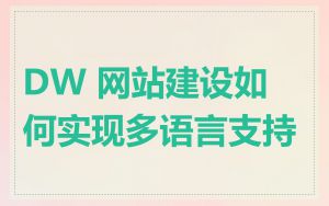 DW 网站建设如何实现多语言支持