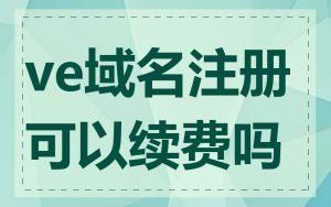 ve域名注册可以续费吗