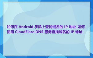 如何在 Android 手机上查找域名的 IP 地址_如何使用 CloudFlare DNS 服务查找域名的 IP 地址