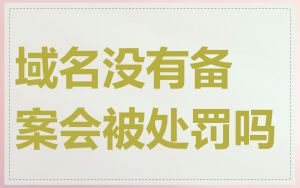 域名没有备案会被处罚吗