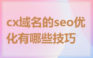 cx域名的seo优化有哪些技巧