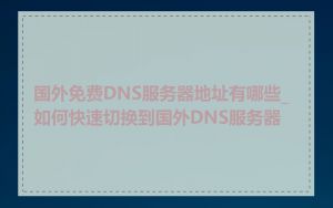 国外免费DNS服务器地址有哪些_如何快速切换到国外DNS服务器