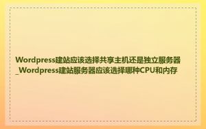 Wordpress建站应该选择共享主机还是独立服务器_Wordpress建站服务器应该选择哪种CPU和内存