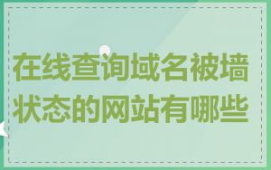在线查询域名被墙状态的网站有哪些