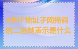d类IP地址子网掩码的二进制表示是什么