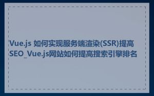 Vue.js 如何实现服务端渲染(SSR)提高 SEO_Vue.js网站如何提高搜索引擎排名