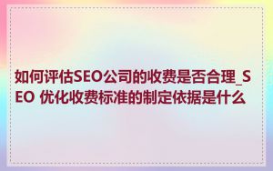 如何评估SEO公司的收费是否合理_SEO 优化收费标准的制定依据是什么