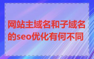 网站主域名和子域名的seo优化有何不同