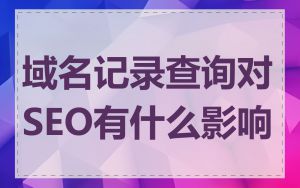 域名记录查询对SEO有什么影响