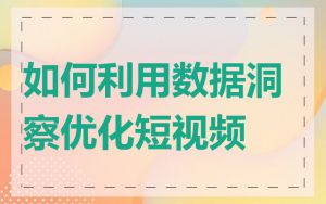如何利用数据洞察优化短视频