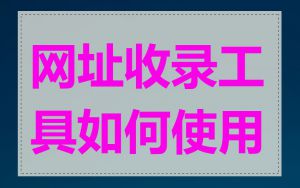 网址收录工具如何使用