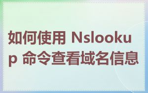 如何使用 Nslookup 命令查看域名信息