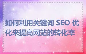 如何利用关键词 SEO 优化来提高网站的转化率