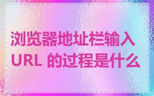 浏览器地址栏输入 URL 的过程是什么