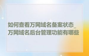 如何查看万网域名备案状态_万网域名后台管理功能有哪些