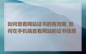 如何查看网站证书的有效期_如何在手机端查看网站的证书信息