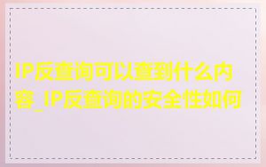 IP反查询可以查到什么内容_IP反查询的安全性如何
