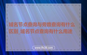 域名节点查询与旁路查询有什么区别_域名节点查询有什么用途