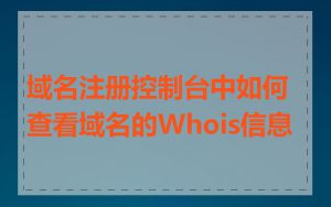 域名注册控制台中如何查看域名的Whois信息