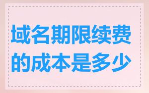 域名期限续费的成本是多少