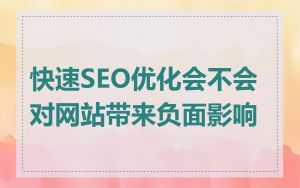 快速SEO优化会不会对网站带来负面影响