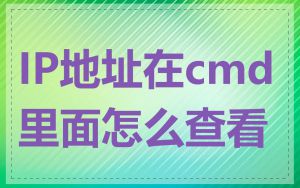 IP地址在cmd里面怎么查看