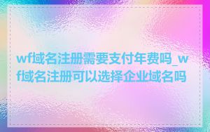 wf域名注册需要支付年费吗_wf域名注册可以选择企业域名吗