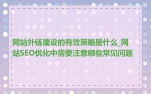 网站外链建设的有效策略是什么_网站SEO优化中需要注意哪些常见问题