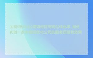 关键词优化公司如何提高网站转化率_如何判断一家关键词优化公司的服务质量和效果