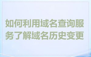 如何利用域名查询服务了解域名历史变更