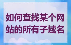 如何查找某个网站的所有子域名