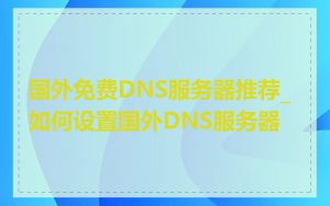国外免费DNS服务器推荐_如何设置国外DNS服务器