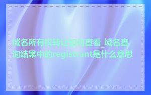 域名所有权转让如何查看_域名查询结果中的registrant是什么意思