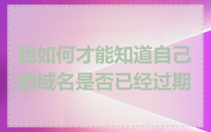 我如何才能知道自己的域名是否已经过期