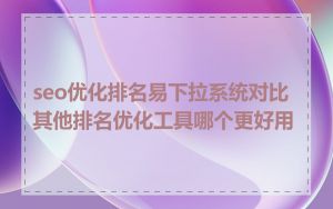 seo优化排名易下拉系统对比其他排名优化工具哪个更好用