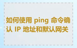 如何使用 ping 命令确认 IP 地址和默认网关