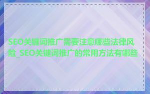 SEO关键词推广需要注意哪些法律风险_SEO关键词推广的常用方法有哪些