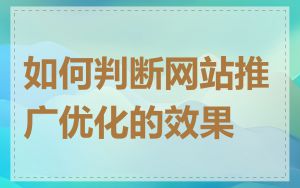 如何判断网站推广优化的效果